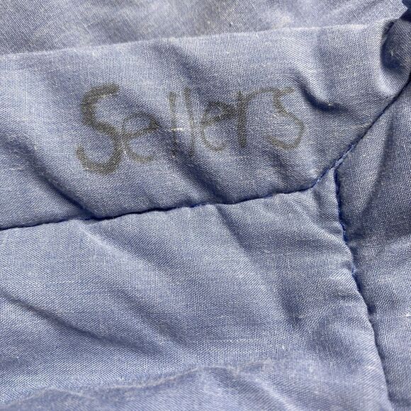 Vintage Holly Hobbie Cat Handmade Quilt Lap Blanket Blue Folk Country Cottage - Picture 8 of 8